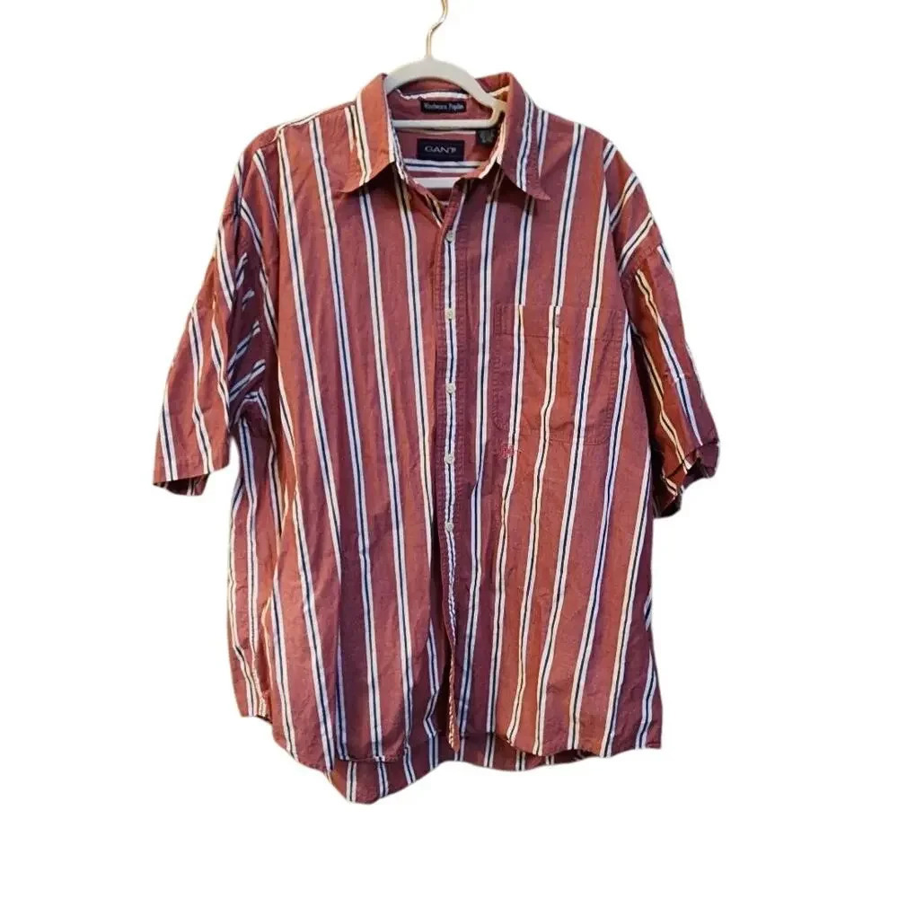 Vintage Men's Gant Button-Up Short Sleeve Shirt XL